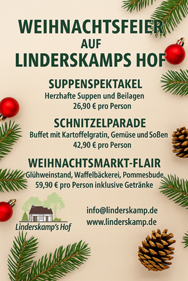 Weihnachtsfeier-Angebote Weihnachtsfeier Angebote Speisen